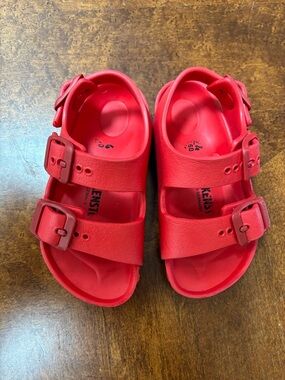 Birkenstock Milano Toddler Kids EVA Red Sandals, size 24/8